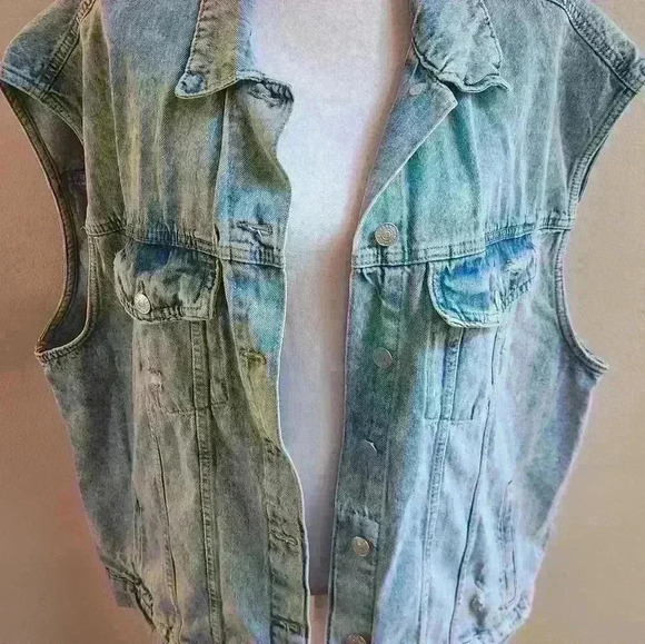 Highway Jean women's vintage Jean button-up sleeveless vest . Size 2x - Picture 3 of 12